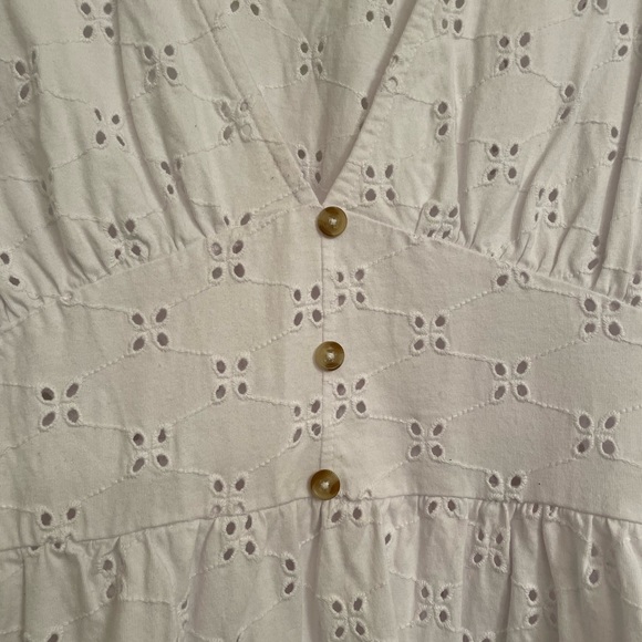 ASOS DESIGN Maternity Broderie Mini Tea Dress with Buttons in White EUC - Picture 7 of 9